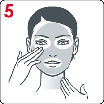 Nałóż zawartość ampułki na czystą skórę wokół oczu, twarzy i szyi. Unikaj linii rzęs.